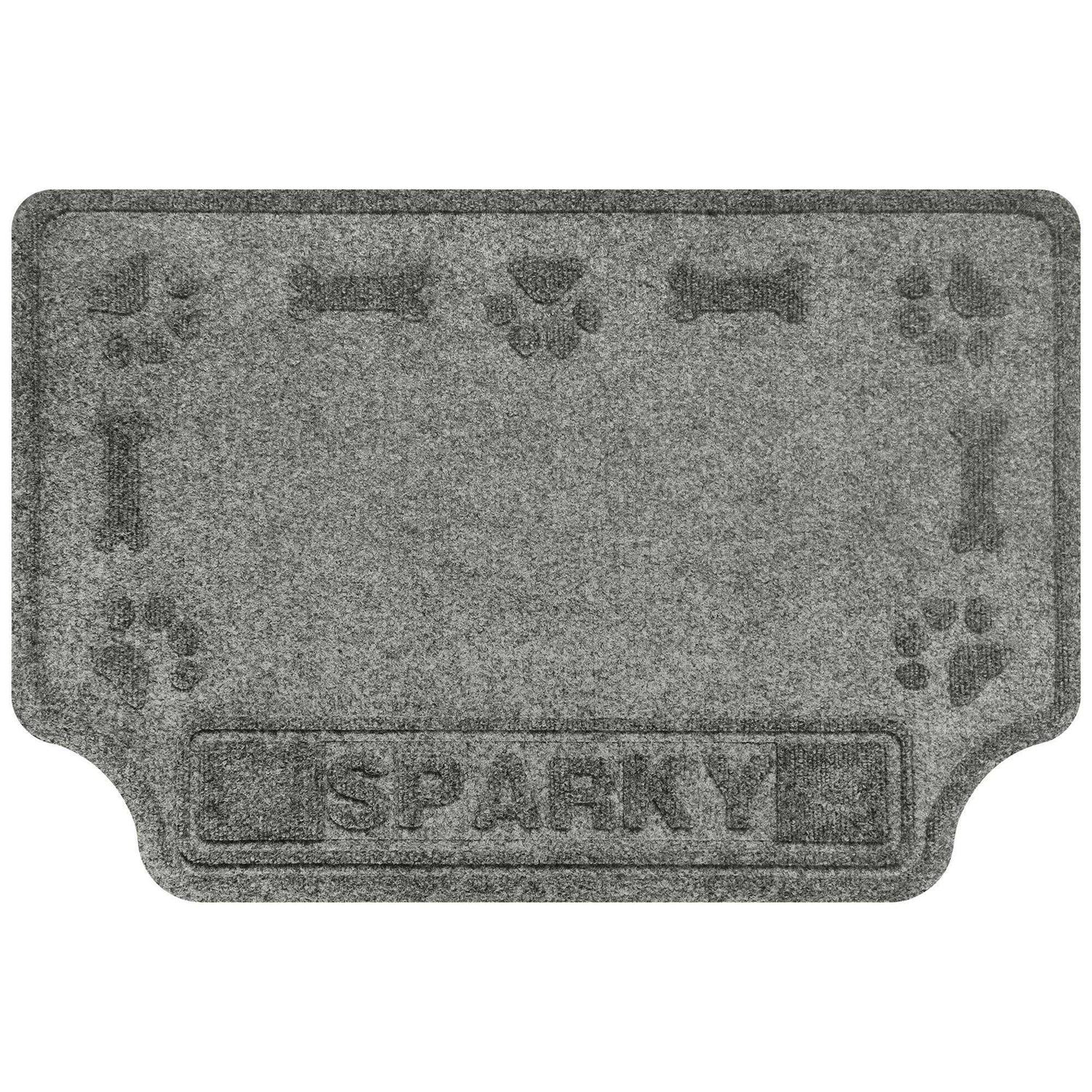 Bungalow Flooring Personalized Waterhog Drool Hog Dog Bone Dog Dinner Mat - Pet Supplies online store