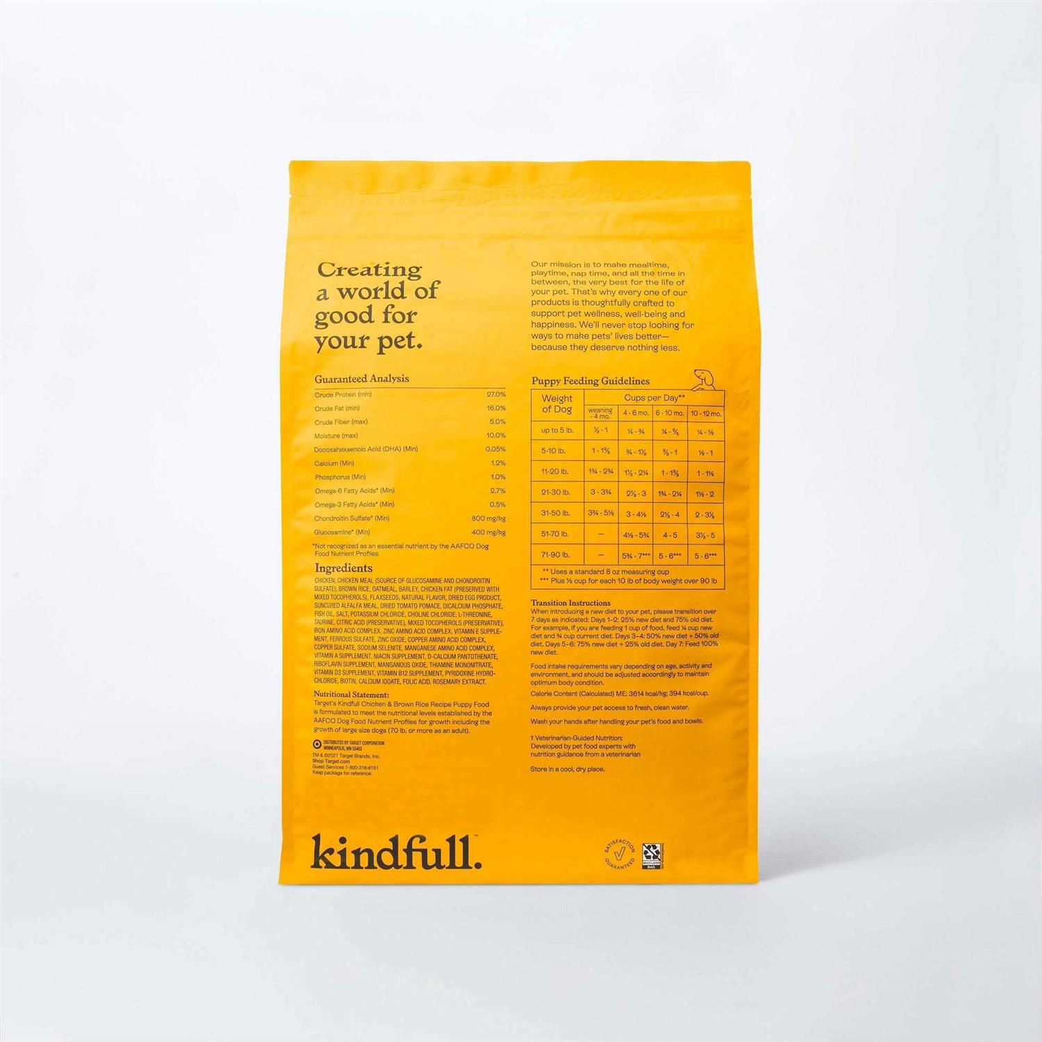 Kindfull Chicken and Brown Rice Puppy Recipe Dry Dog Food - Pet Supplies online store