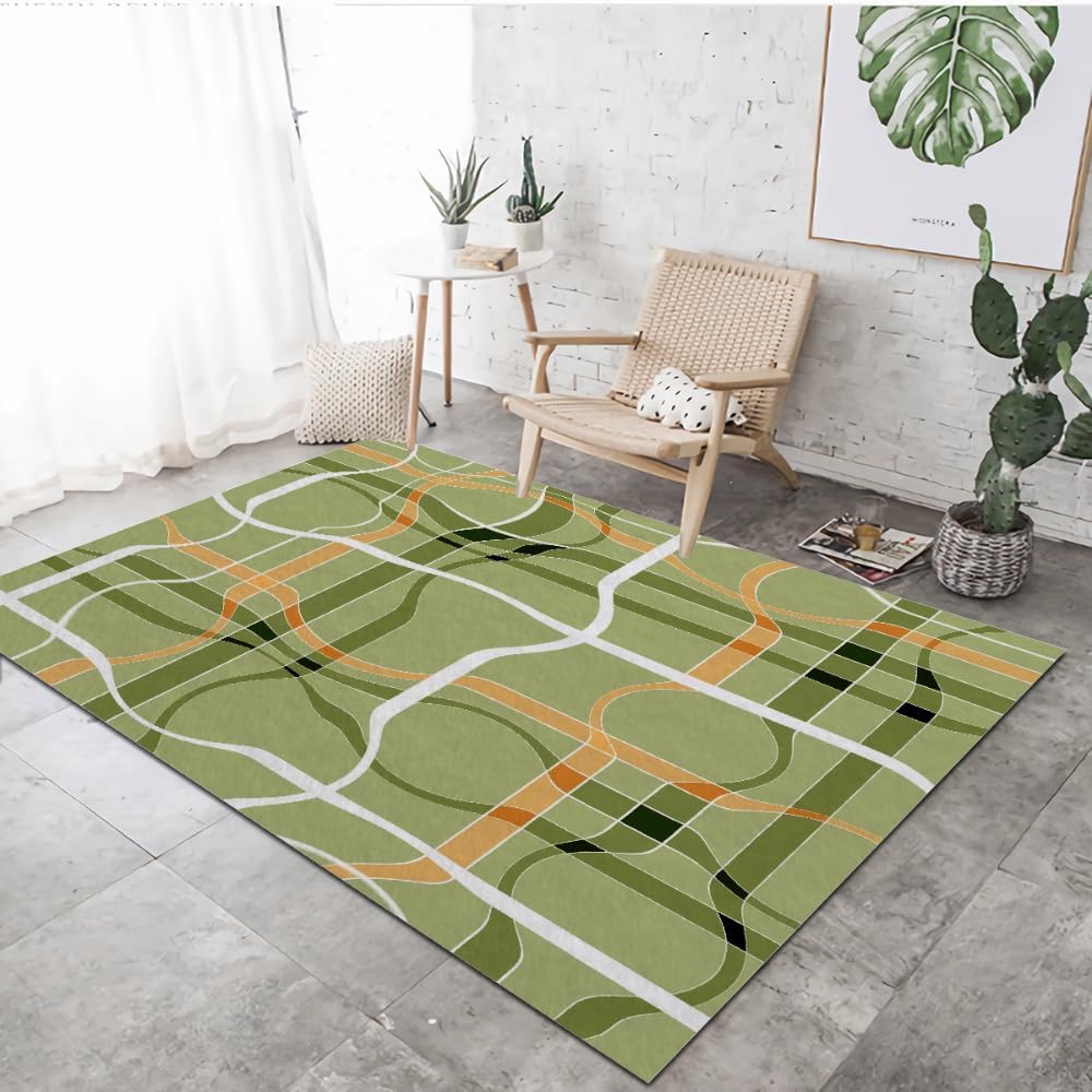 Green 3D Effect Area Rug for Living Room,Optical Illusion Geometric Non Slip Machine Wash Area Rug, Affordable Carpet for Living Room, Nursery, Children'S Room, Baby'S Room(2'X3')