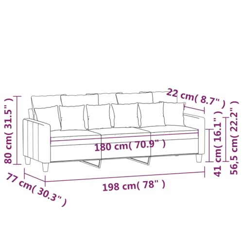 3-Seater Sofa Light Gray 70.9