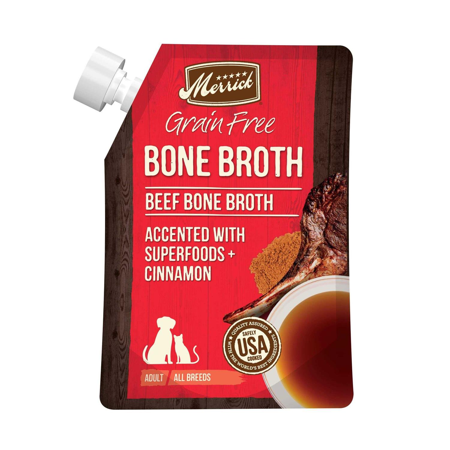 Merrick Grain Free Beef Bone Broth - Pet Supplies online store