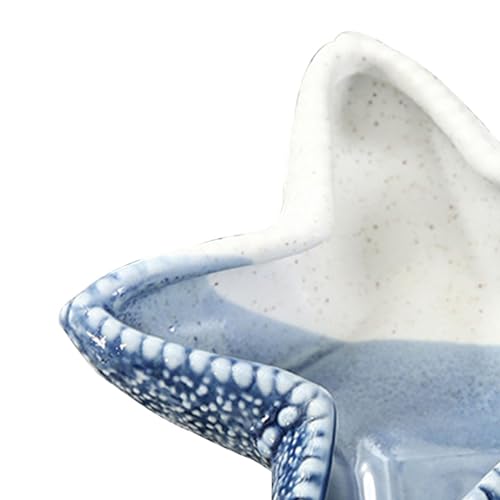 Ceramic Jewelry Dish Key Bowl Accent Tray Aesthetic Trinket Tray Jewelry Plate for Bedroom Entryway Vanity Living Room Table, Starfish