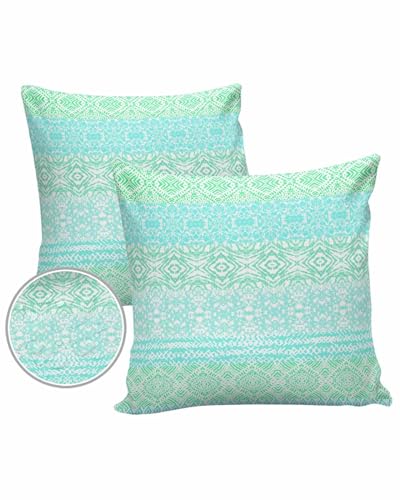 Gray Boho Outdoor Pillow Covers Waterproof,All Weather Cushion Case Set of 2 Decorative Pillowcases for Sofa Couch Bed Patio Furniture 18
