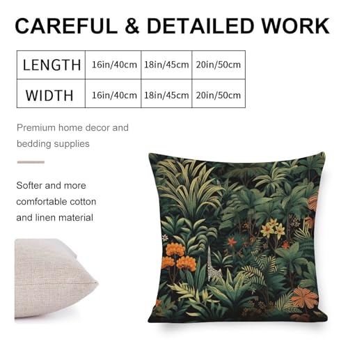 Pillowcases The Equatorial Jungle Linen Cushion Case Outdoor Home Decoration Summer Tropical Animals Outdoor Pillow Covers 16