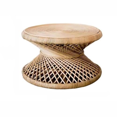 Table Retro Rattan Round Coffee Table Small Round Table Simple Style Homestay Real Rattan Round Table Coffee Table