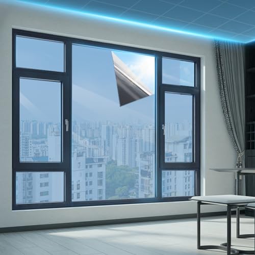 Daily Deals of The Day Today Only, Reflective Window Film for Home and Office, Window Film Privacys One Way, Heat Control Window Tint,Self-Adhesive Daytime Seclusion Window Tint Film