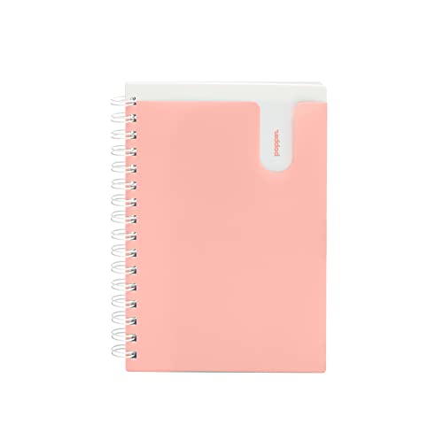 Poppin Spiral Notebook, 1-Subject College Ruled Notebook, Translucent Front Cover Pocket for Added Storage, 80 Sheets, Easy Tear Pages (Aqua, 1-Subject)