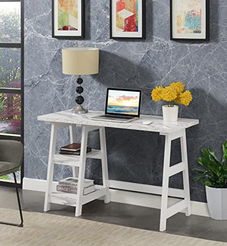 Convenience Concepts Designs2Go Trestle Desk with Shelves, 47
