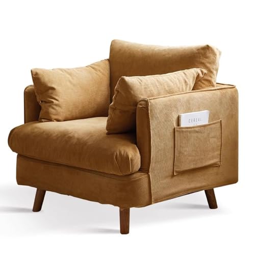 Modern Living Room Chair, Oversized Upholstered Armchair, Comfy Single Sofa Chair,Vintage Lounge Chair for Bedroom/Home Office/Study (Color : Gray)