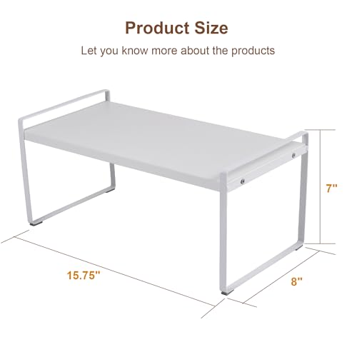 Office Desktop Shelf Organizer, Natural Wooden Desktop Organizer Shelf, White Metal Frame Desk Shelf, Cute Dresser Top Organization Storage Rack, Small Display Organizer Shelf for Office, Home