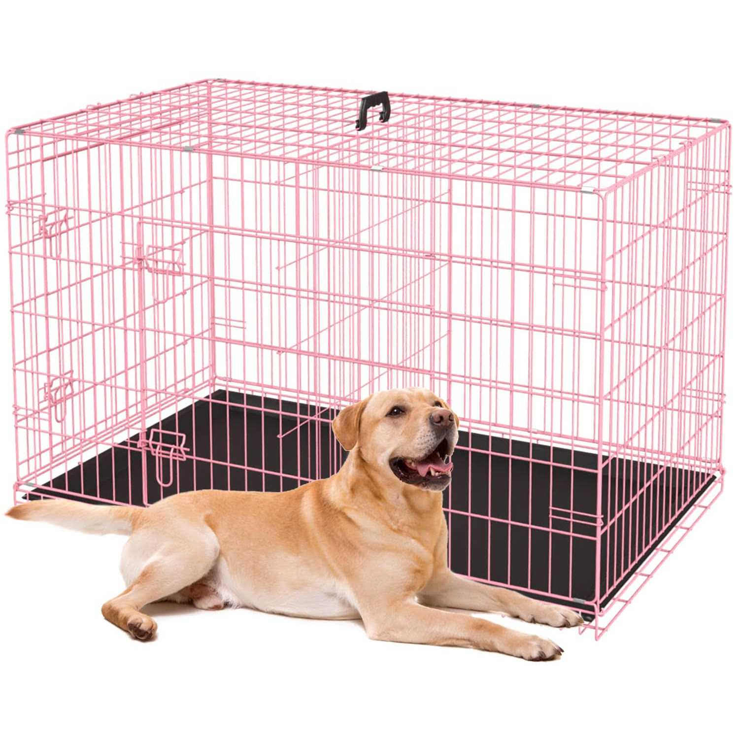 bestpet 24,30,36,42,48 Inch Dog Crates for Large Dogs Folding Mental Wire Crates Dog Kennels Outdoor and Indoor Pet Dog Cage Crate with Double-Door - Pet Supplies online store