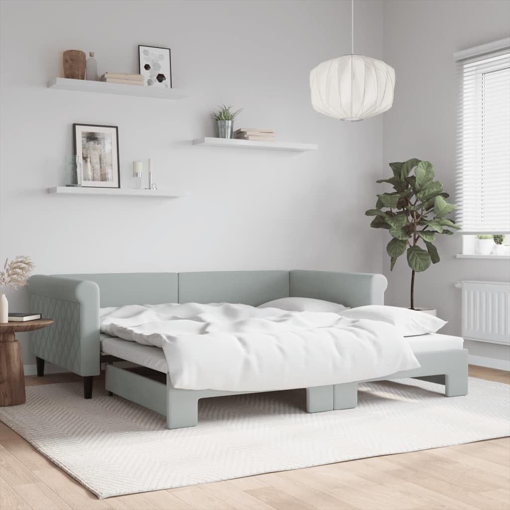 Daybed with Trundle Light Gray 39.4