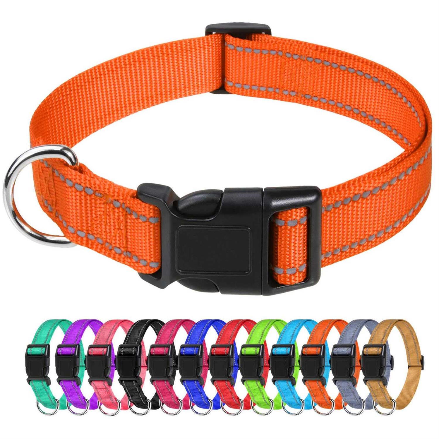 TagME Reflective Nylon Dog Collars Adjustable Classic Dog Collar with Quick Release Buckle Dogs - Pet Supplies online store
