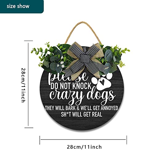 Go Away Hanging Wall Sign for Front Door Home Kitchen Decor Rustic Wooden Round Sign Wall Decoration for Kitchen Dining Room Living Room Bedroom Outdoor