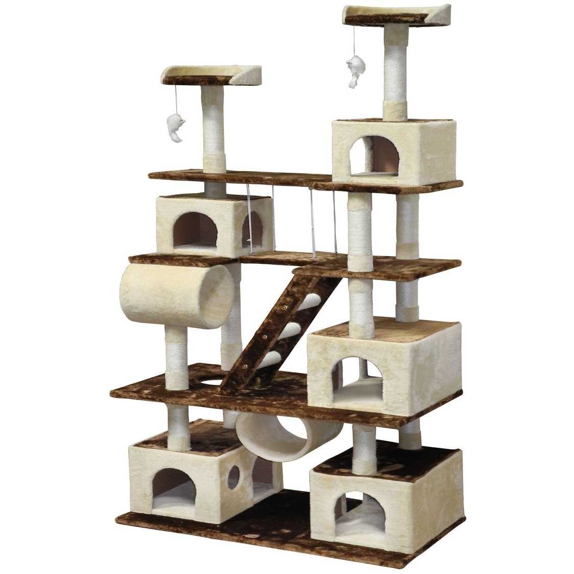 Go Pet Club Gray Cat Tree Climber with Swing and Sisal Scratching Post, 87 H - Pet Supplies online store