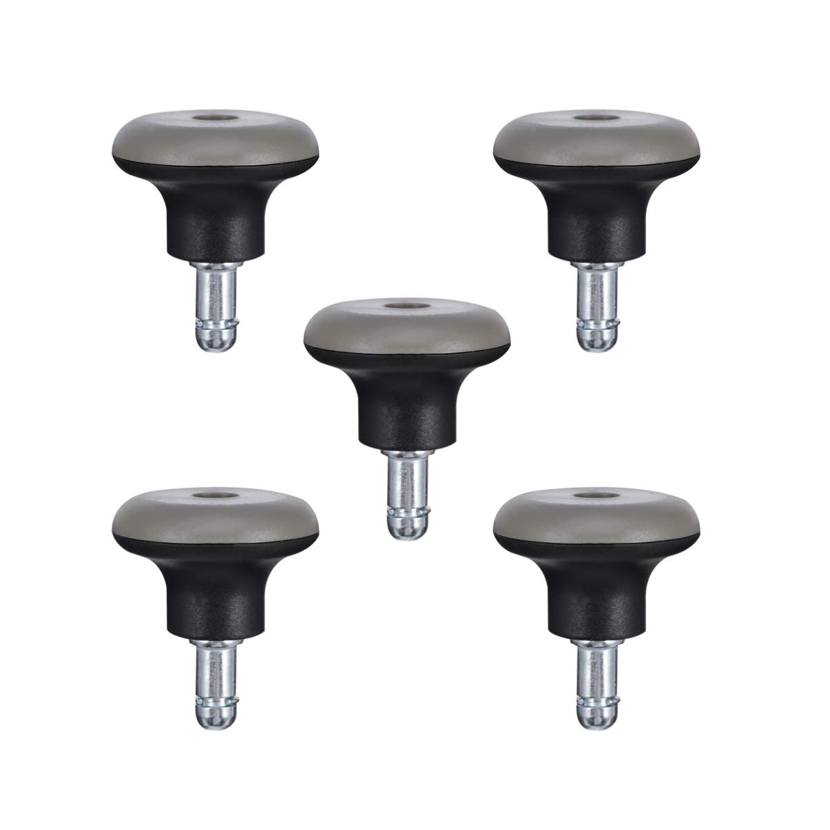 STOBOK 5pcs Bell Glides Replacement Office Chair Stool Swivel Caster Wheels to Fixed Stationary Castors (Black)