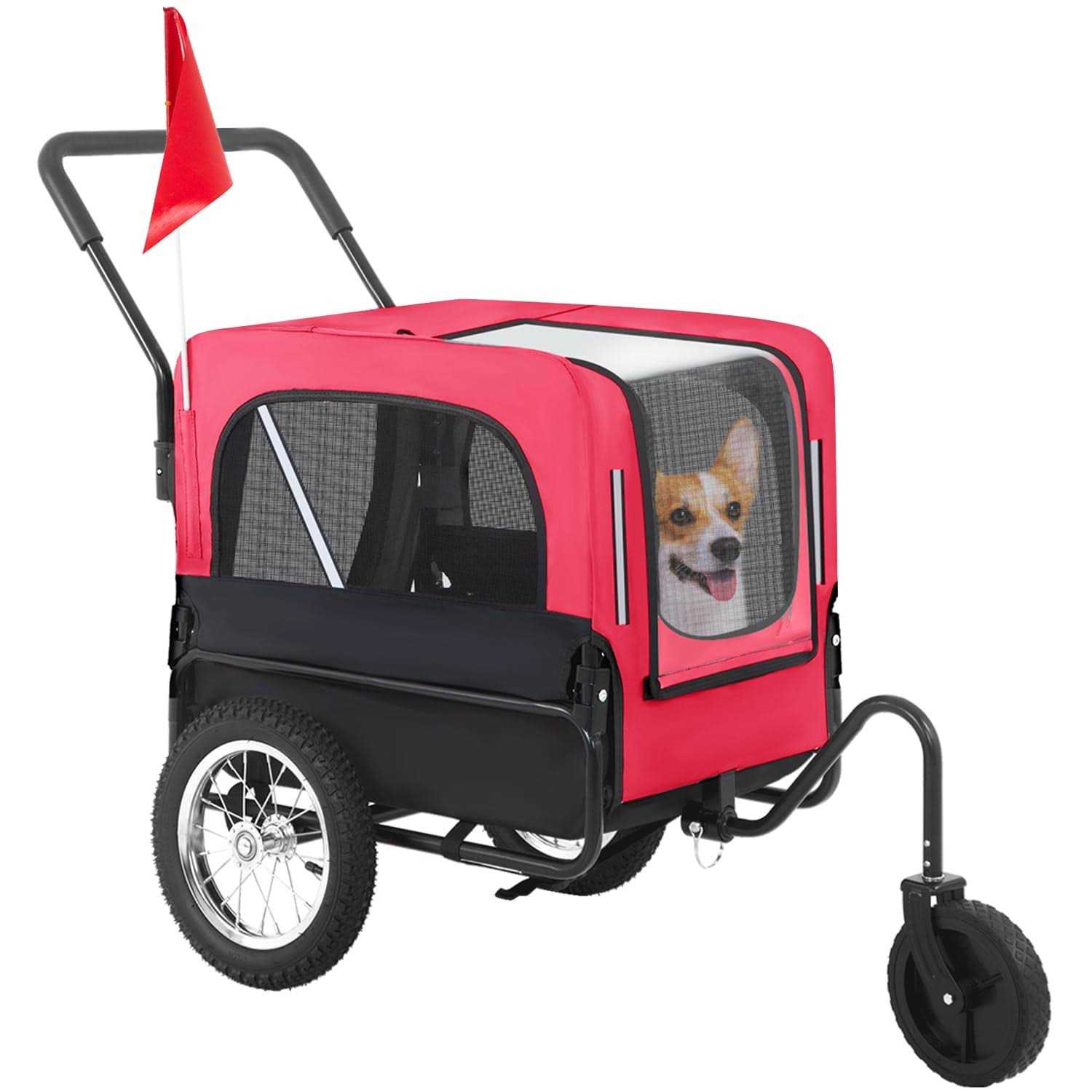 BestPet dog Stroller 2-in-1dog bike trailer pet Stroller bicycle trailer jogger pet dog carrier cart - Pet Supplies online store