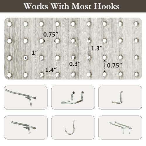 4 Panel Room Dividers and Folding Privacy Screens, 5.6Ft Wooden Pegboard Display, Privacy Dividers for Bedroom, Portable Dispxlay Board Organizer for Store, Jewelry Display, White