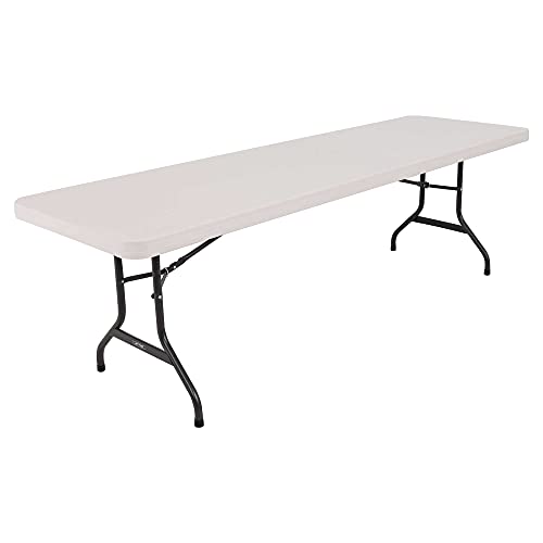 Lifetime 22980 Folding Utility Table, 8 Feet, White Granite, 96
