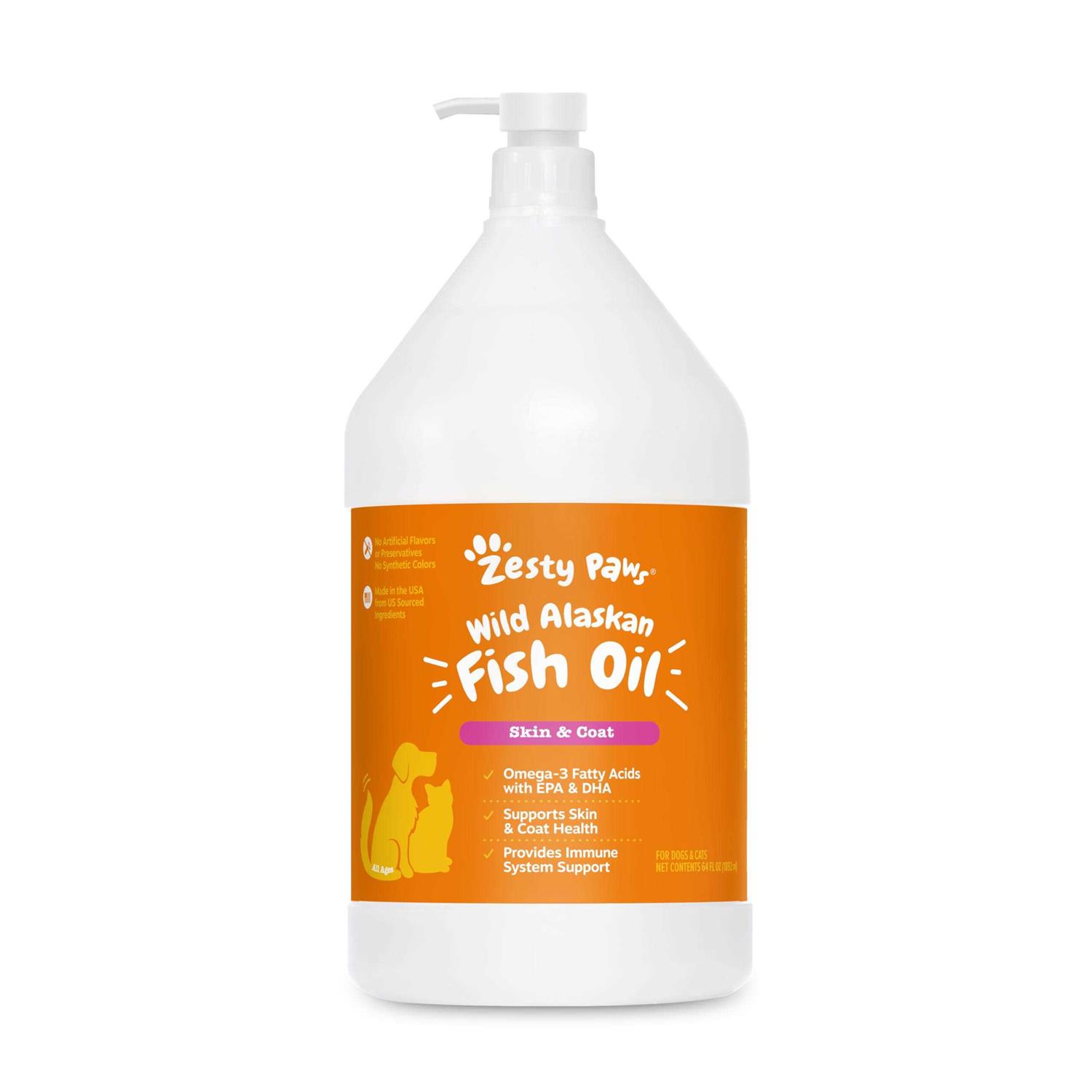 Zesty Paws Wild Alaskan Fish Oil for Dogs & Cats Pollock & Salmon Oil Blend - Pet Supplies online store