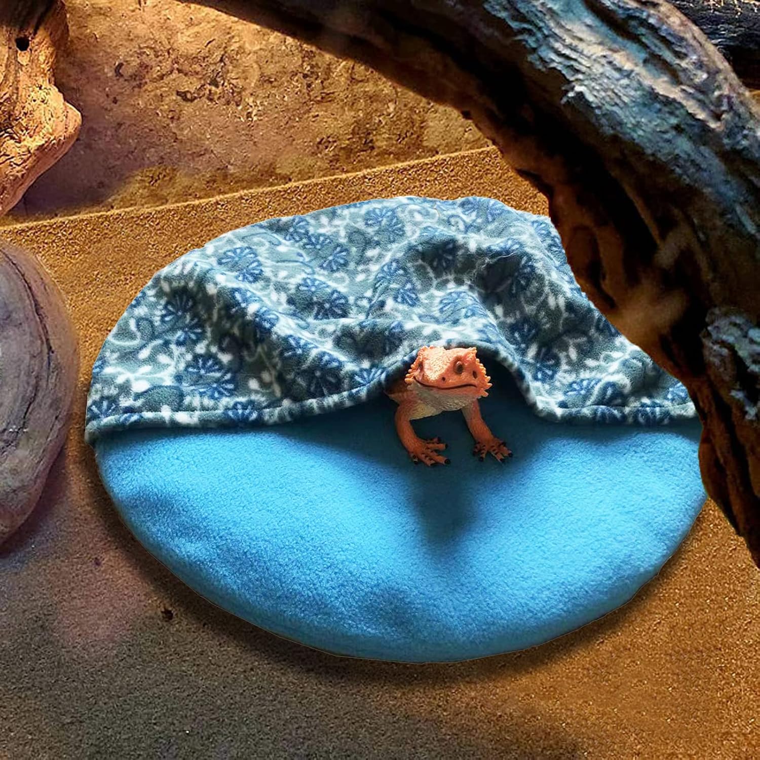 Yanmucy Bearded Dragon Bed 15 Inch Lizard Sleeping Bag Large Size Reptile Hide Habitat Bearded Dragon Accessories for Leopard Gecko Bearded Dragon Hamster Small Animals