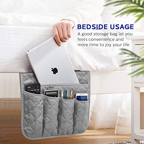 Godery Non-Slip Sofa Couch Armrest Organizer, TV Remote Control Holder, Armchair Caddy For Phone, Books, Magazines (Grey)