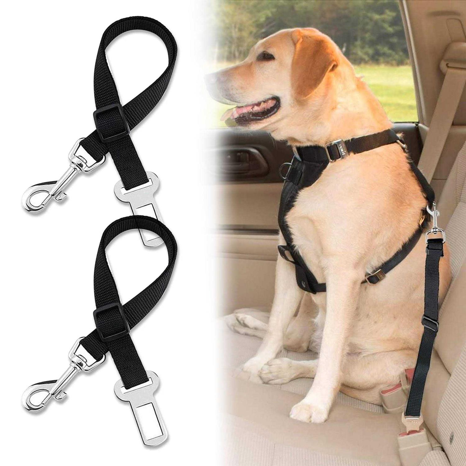 TSV 2pcs Dog Leash Seat Belt Pet Car Safety Lead with Swivel Clip - Pet Supplies online store