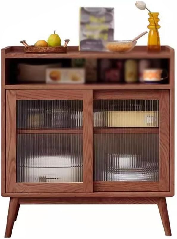 Sideboard Cabinet Solid Wood Sideboard Modern Simple Oak Cupboard Kitchen Household Storage Cabinet Multi,Functional Tea Cabinet Buffet Cabinet with Storage,