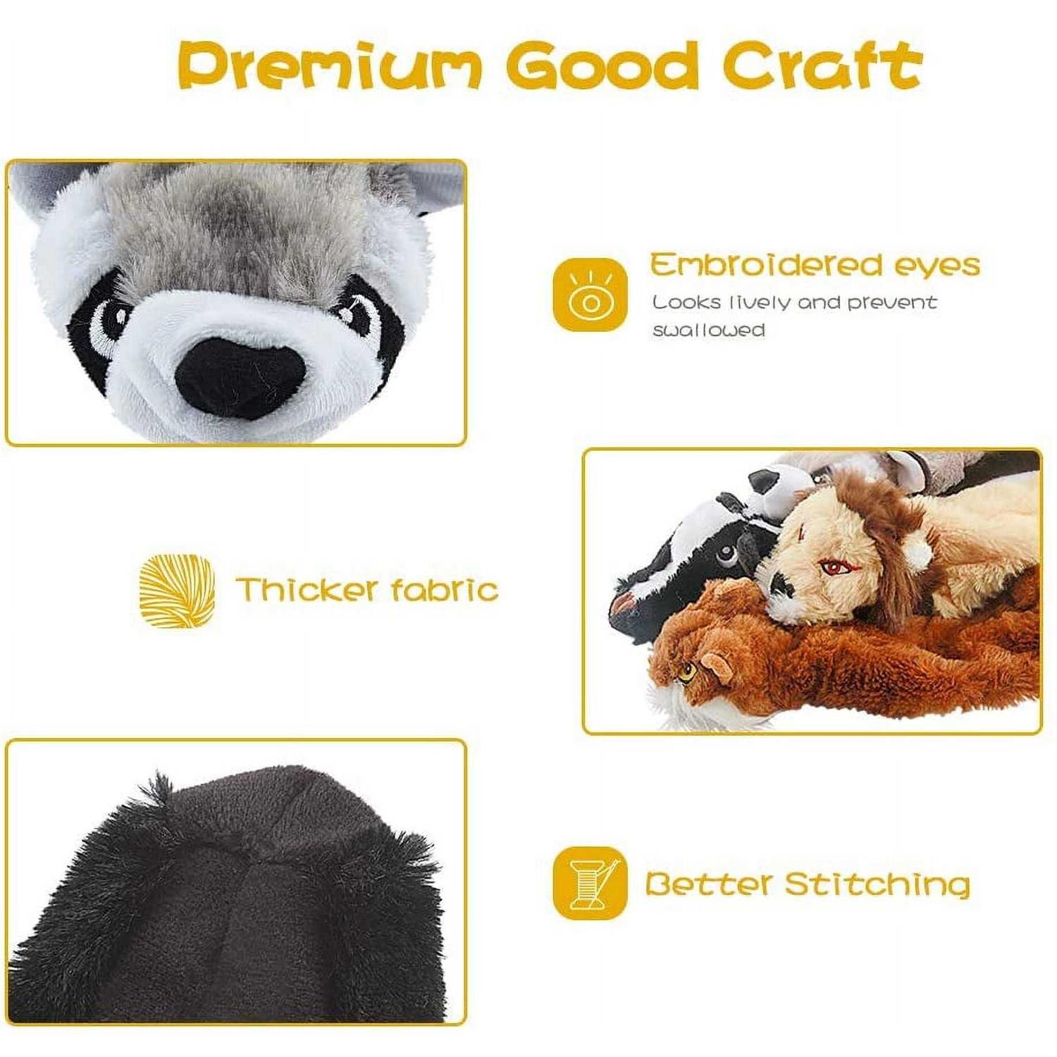 FIREOR Dog Squeaky Toys No Stuffing Plush Chew Toy for Small Medium Dogs Puppy Aggressive Chewers Large Breed - Pet Supplies online store