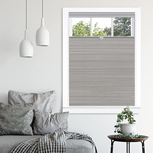 Cordless Cellular Pleated Window Shades - 31 Inch Width, 64 Inch Length - Alabaster - Light Filtering Top-Down Honeycomb Pull Down Blinds for Windows and Skylights by Achim Home Decor