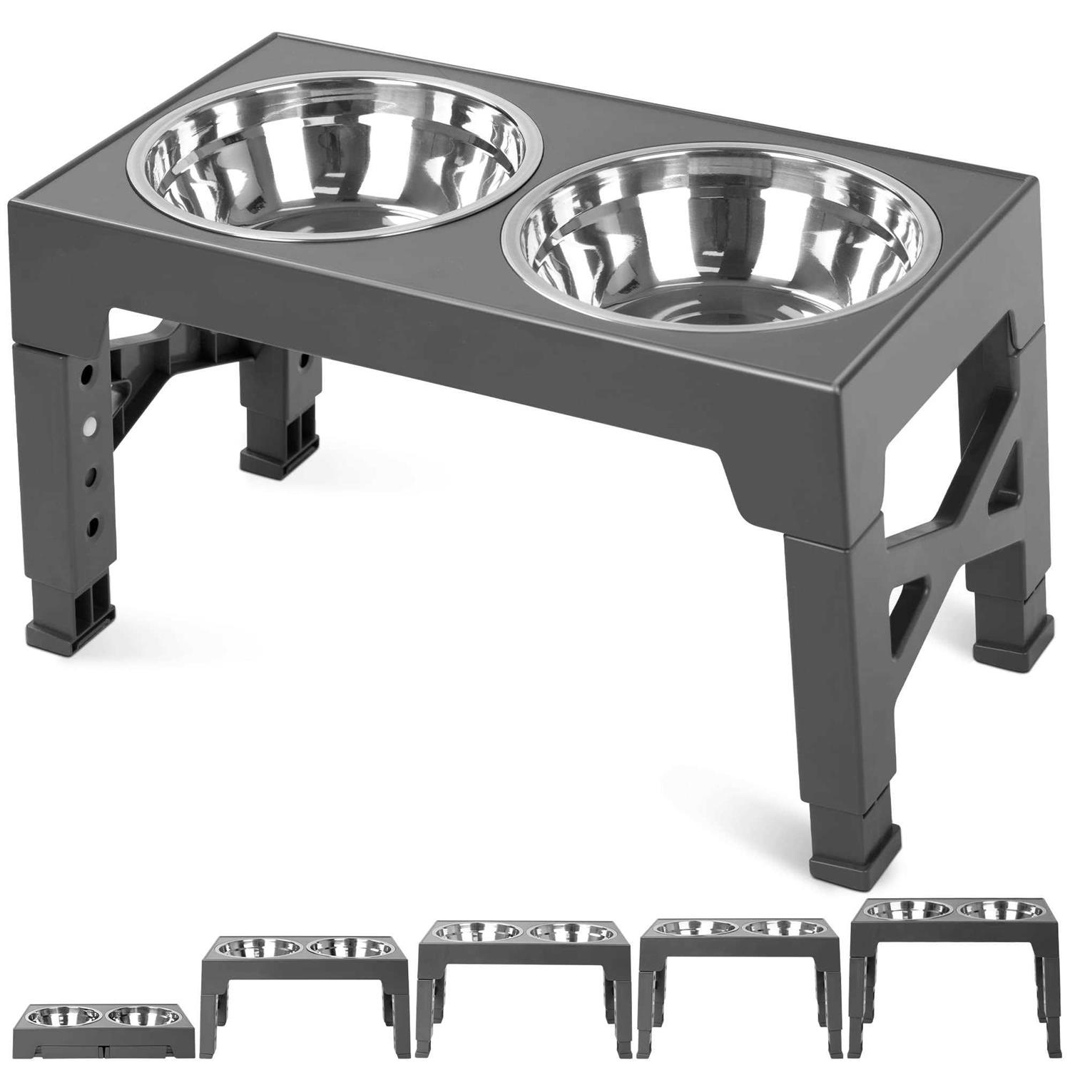 Niubya Elevated Dog Bowls with 2 Stainless Steel Dog Food Bowls - Pet Supplies online store