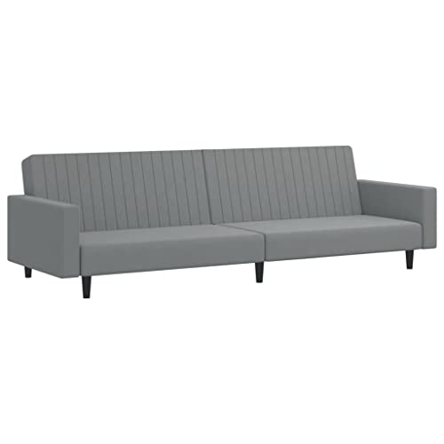2-Seater Sofa Bed Light Gray Velvet,Versatile Velvet Convertible Sofa Bed for Overnight Guests and Comfortable Seating Sofas & Couches for Living Room