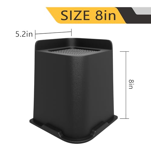 Bed Risers Heavy Duty Furniture Risers, 3 inch Bed Lifts Risers Support up to 5000 Lbs, Suitable for Couch, Desk, Bed, Table and Chair (Set of 4, Black)