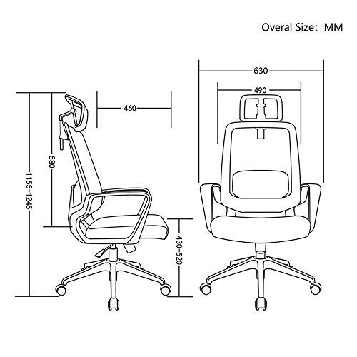 Mesh Swivel Chair, Lifting Company Computer Chair Office Staff 360° Stool Nylon Back Frame With Headrest Five-star Foot Swivel Chair, 10 Colors Task Chair ( Color : Style 3 , Size : Without headrest )