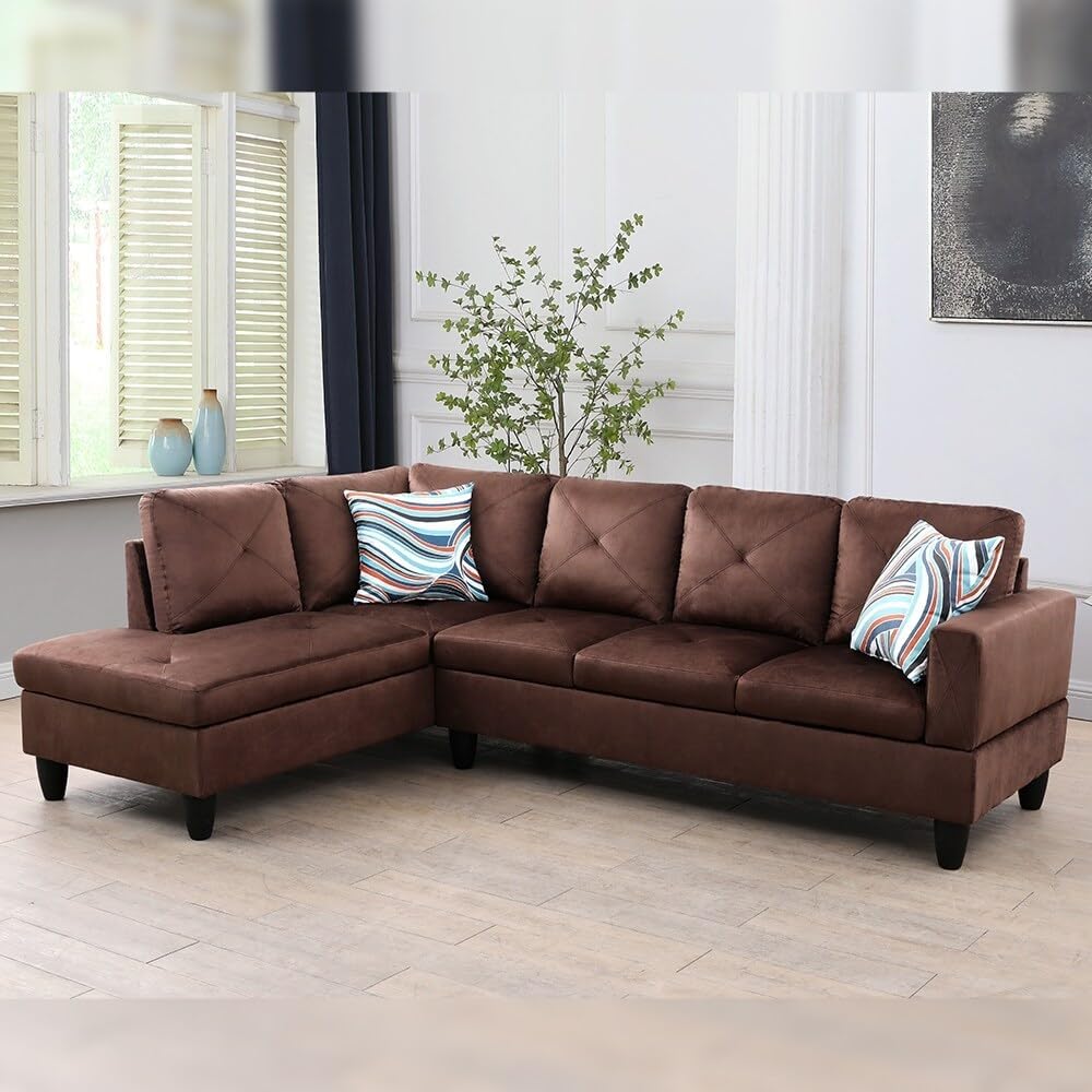 Overstock Raphael Left Facing Sectional Sofa Maroon