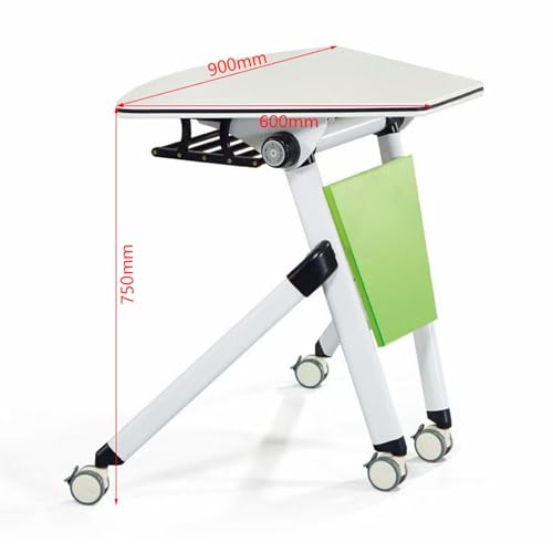 Folding Conference Room table, Sector Shape Mobile Training Table, Flip Top Rolling Seminar Table Round Meeting Table with Caster Wheels, for Home Study Office Classroom(Color:1PCS,Size:90*60*75cm)