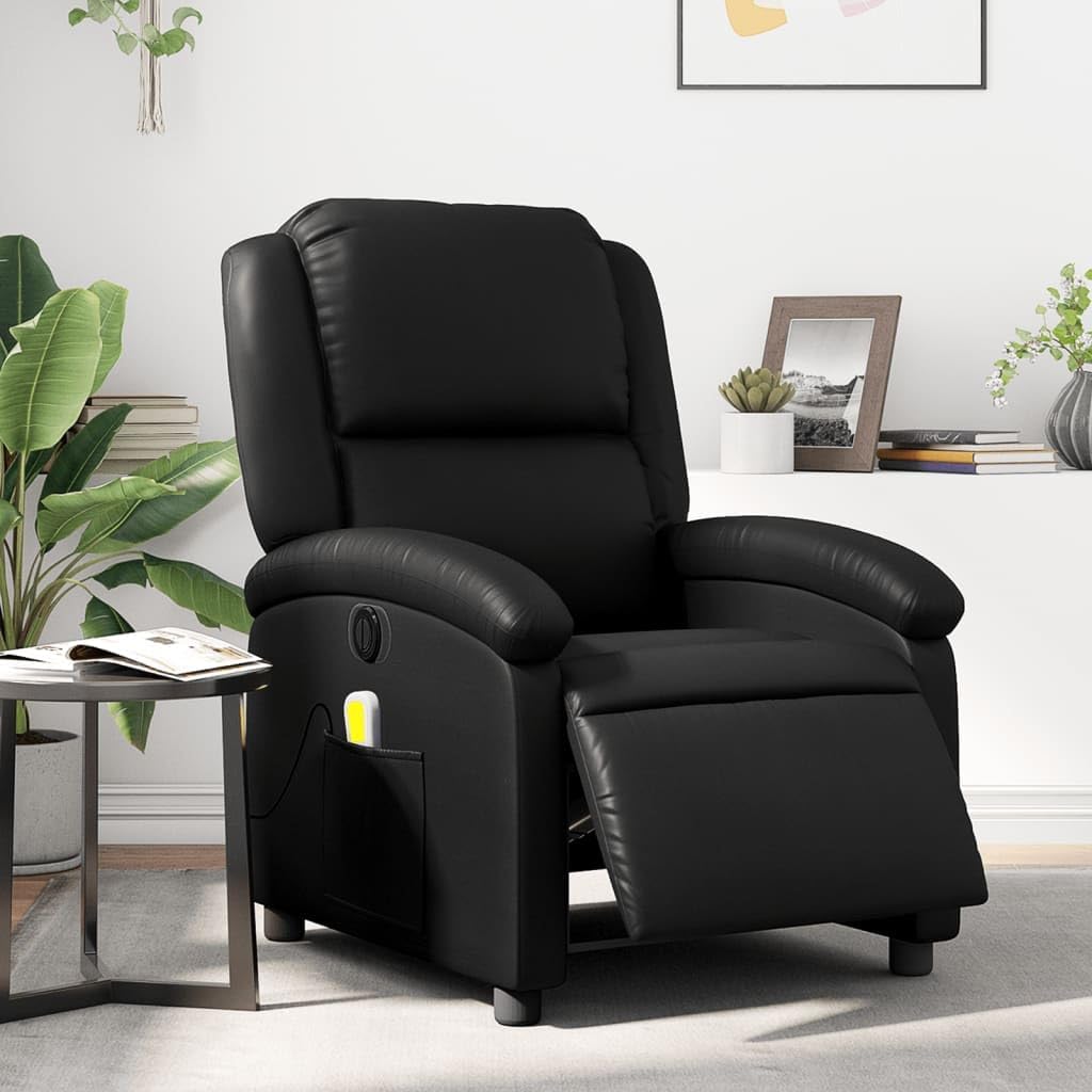Electric Massage Recliner Chair,Single Sofa,Living Room Chair,Office Chair,Computer Chair,Home Theater Sofa,Leisure Chair,Reading Chair,for Living Room,Bedroom,Study, Black Faux Leather