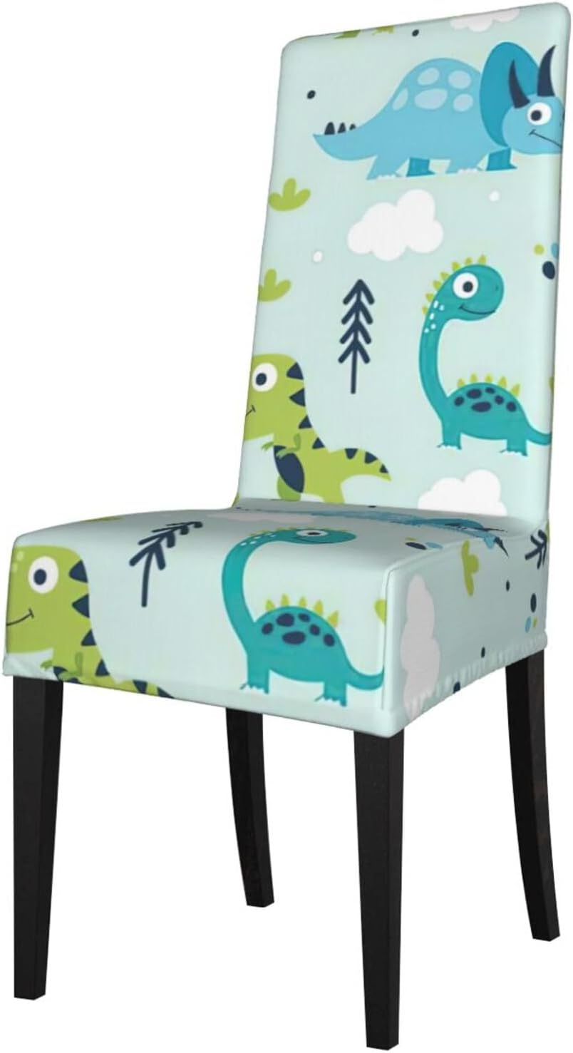 Dinosaur Pattern Print Hotels Party Decor Protection Cover Dining Chairs for Homes, Offices, Restaurants