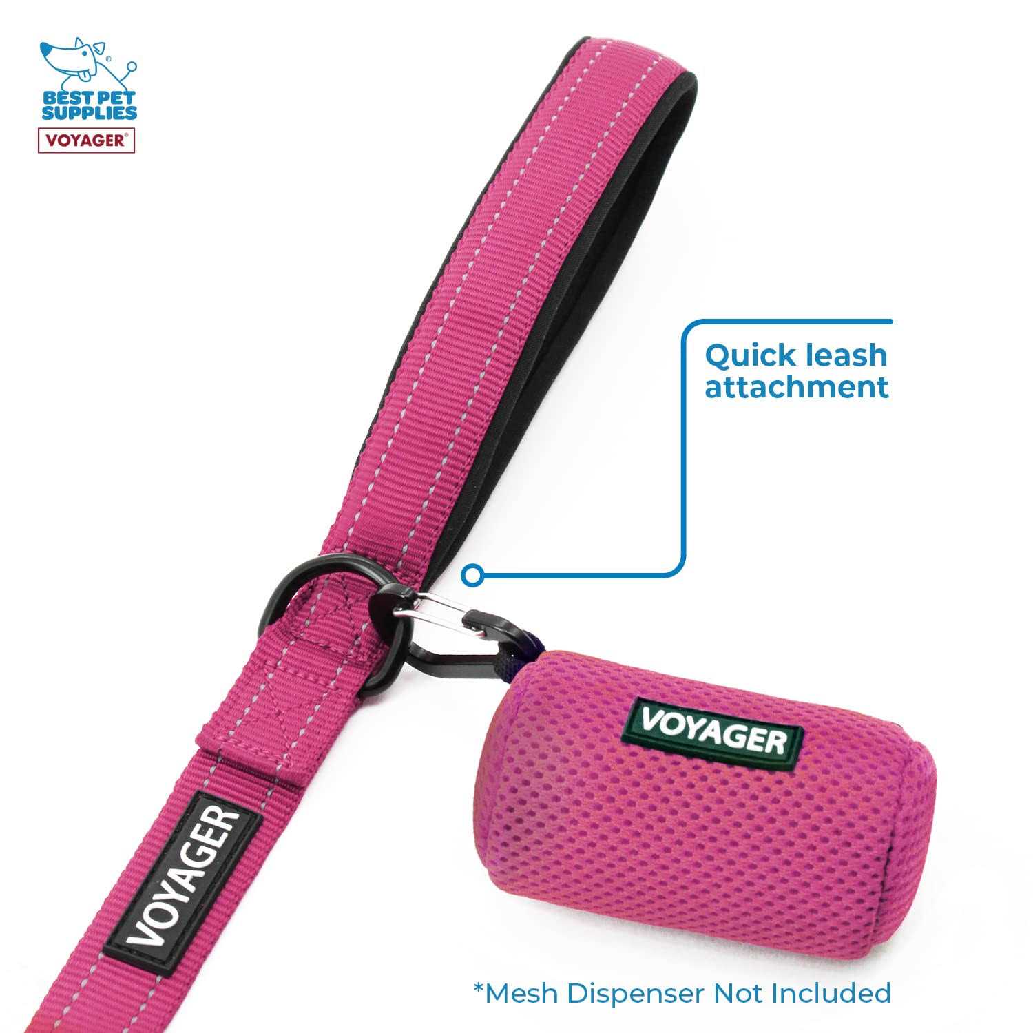 Voyager Reflective Dog Leash with Neoprene Handle, 5ft Long, Supports Small, Medium, and Large Breed Puppies, Cute and Heavy Duty for Walking - Pet Supplies online store