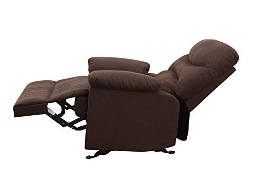 Rocker Glider Recliner (Motion), Home Theater Seating Manual Chair, Microfiber Single Sofa for Living Room Screeningroom, Chocolate