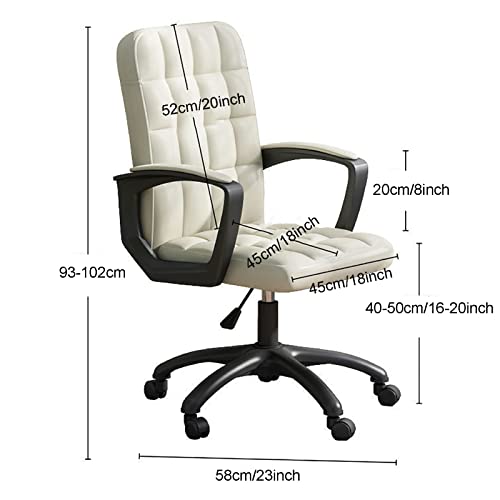 Pu Leather Desk Chairs with Wheels,Ergonomic Computer Chair Mid Century High Back Desk Chair,Swivel Executive Chair Comfortable Adjustable Gaming Chair for Heavy People 330lbs