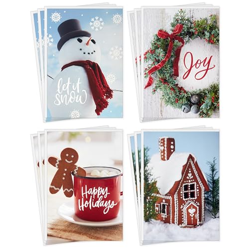 Hallmark Boxed Christmas Cards Assortment, Festive Foil (40 Cards and Envelopes)