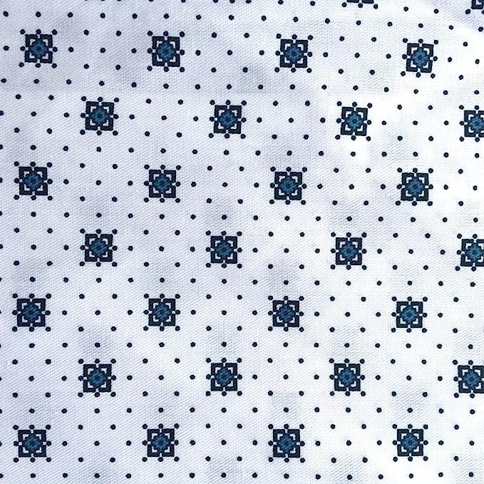 Linteum Textile Supply 01 Pack Hospital Patient Gown for Medical Exam - Twill Classic Economy White & Blue Snowflake - One Size Fits All