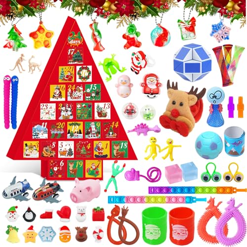 Fidget Advent Calendars 2025 for Kids,24 Days of Surprises Fidget Toys, Christmas Countdown Advent Calendars,Xmas Party Favors Stocking Stuffer Gifts Sensory Toy Surprise Gifts for Boys Girls