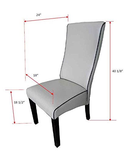 Kings Brand Furniture Upholstered Parson Chair (Set of 2), Red