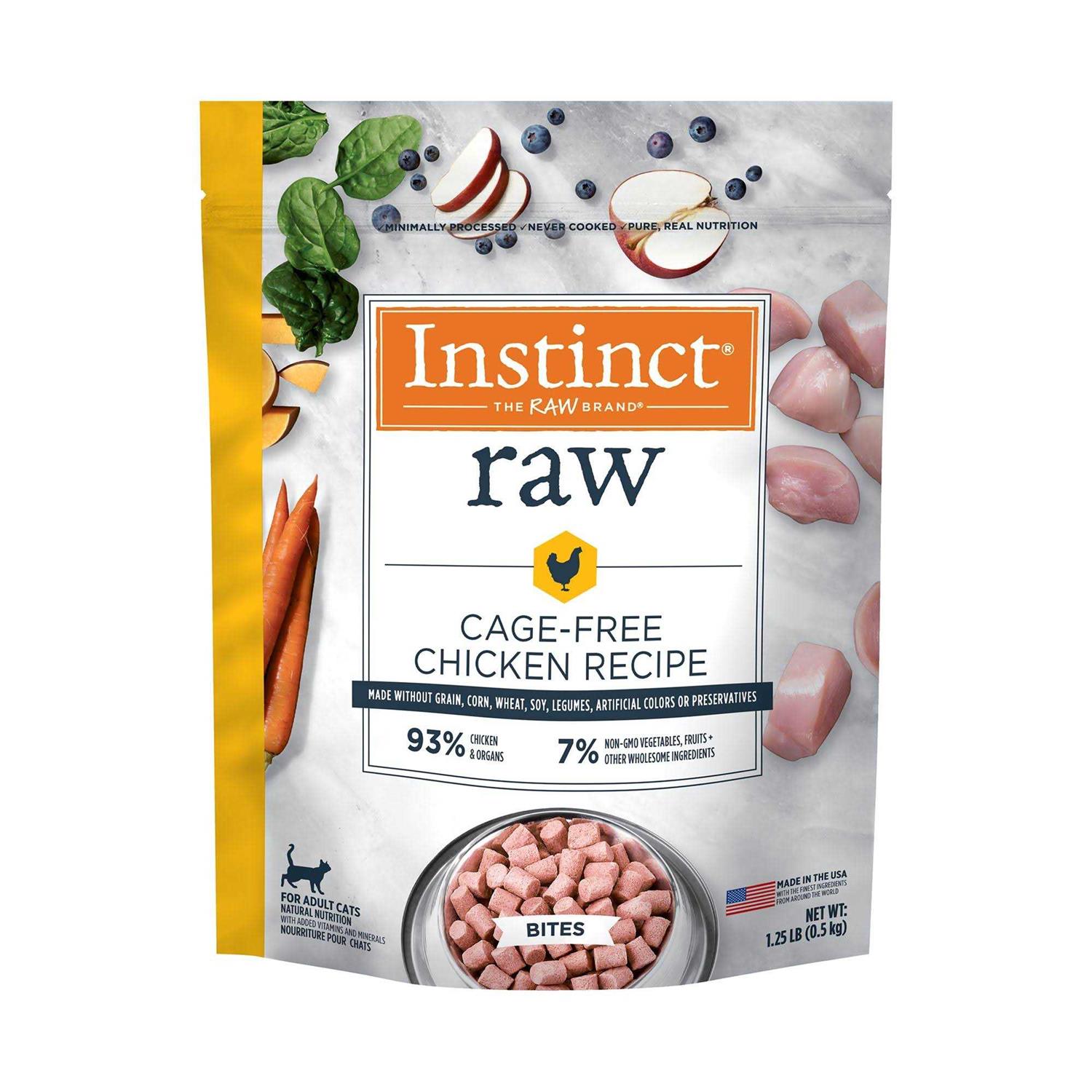 Instinct Raw Frozen Bites Cage Free Chicken Recipe Cat Food - Pet Supplies online store