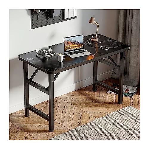 Writing Desk Folding PC Table Home Bedroom Simple Rectangular Desktop PC Table, Small Table Small Dormitory Workbench Study Desk. Home Office Desk (Color : B, Size : 80 * 75 * 60cm) (Brass 12