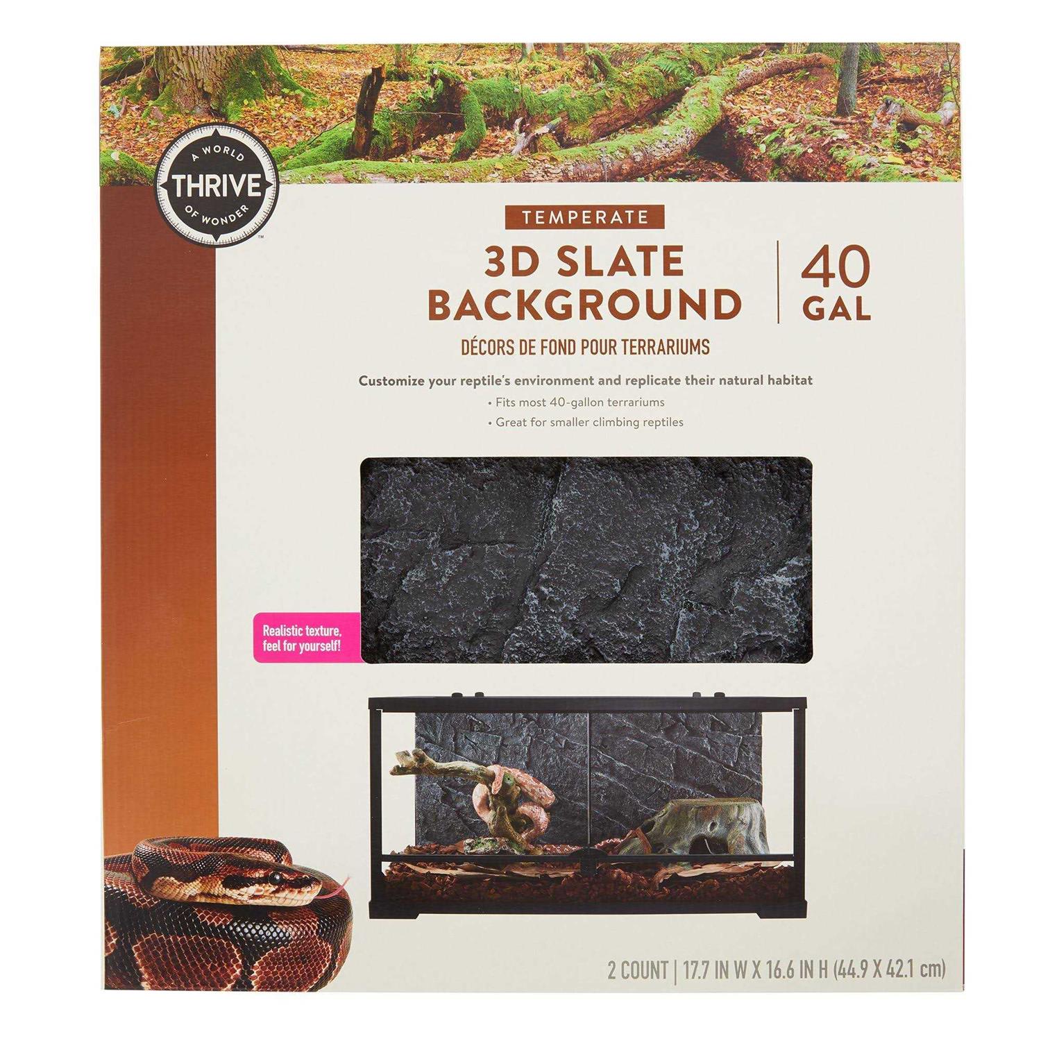 Thrive Temperate 3D Slate Background - Pet Supplies online store