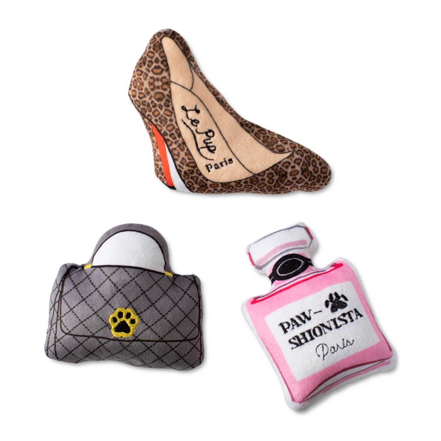 Fringe Studio Plush Dog Toy Set Paw-SHIONISTA - Pet Supplies online store