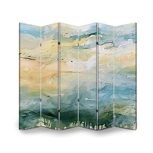 6 Panels Screen Room Divider Abstract Oil Paintings Posters Invitations Banners Cards websites Canvas Screen Indoor Folding Separator Freestanding Protective Wall Divider Privacy Partition